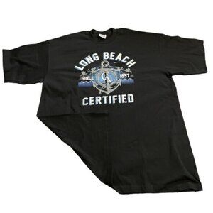 Men's Pro 5 Black Graphic Shirt Long Beach 3XL EUC #0499